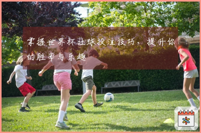掌握世界杯让球投注技巧，提升你的胜率与乐趣